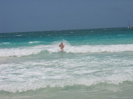 Jassi runs into the sea