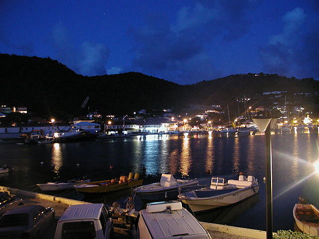 Night view of Gustavia