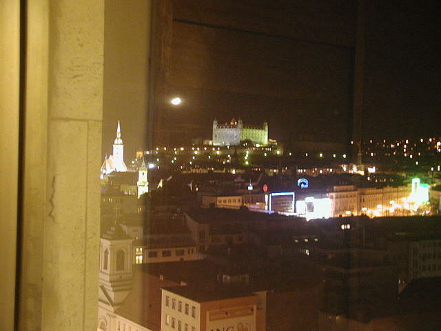 Bratislava Castle seen from our hotel. A beautiful old town inbetween.