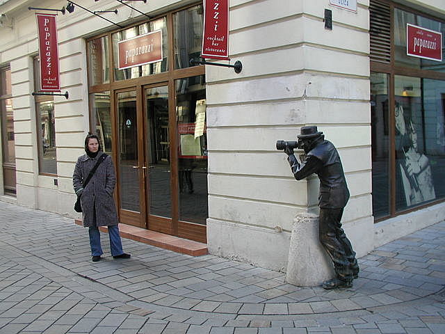 The Photographer - a statue in Bratislava old town