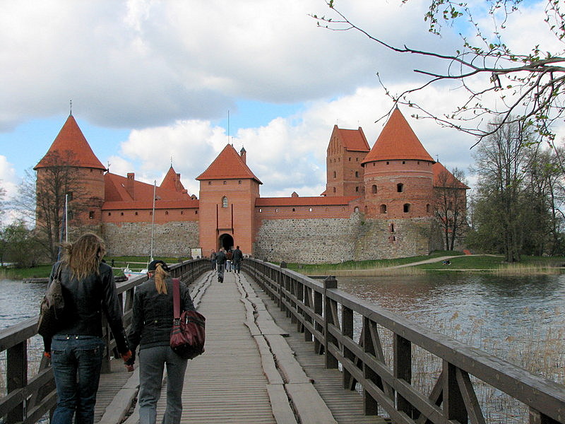 On the bridge to Trakai Castle