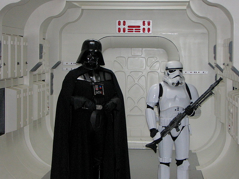 Darth Vader and Stormtrooper in Tantive IV