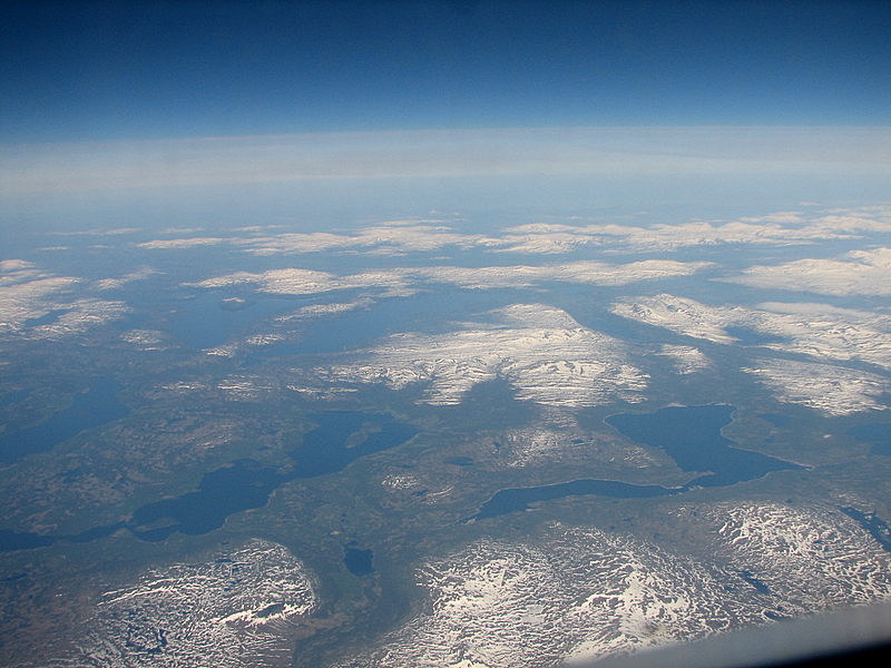 Flying above mainland Norway