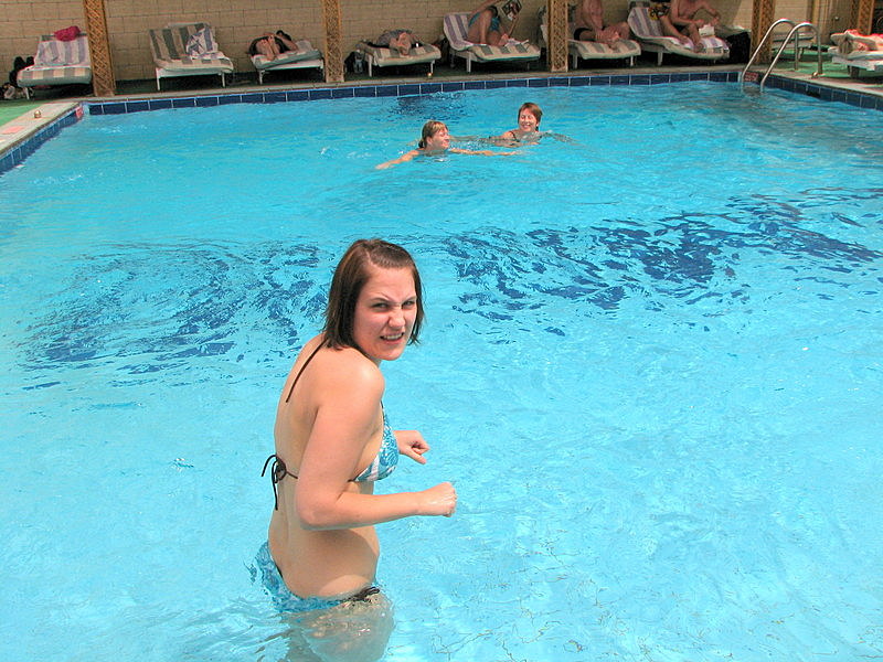 Maria swimming at Emilio