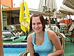 Maria at Emilio pool