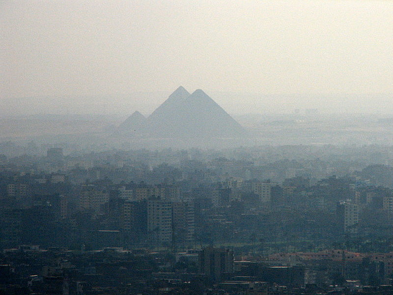 The Pyramids seen from Cairo Tower