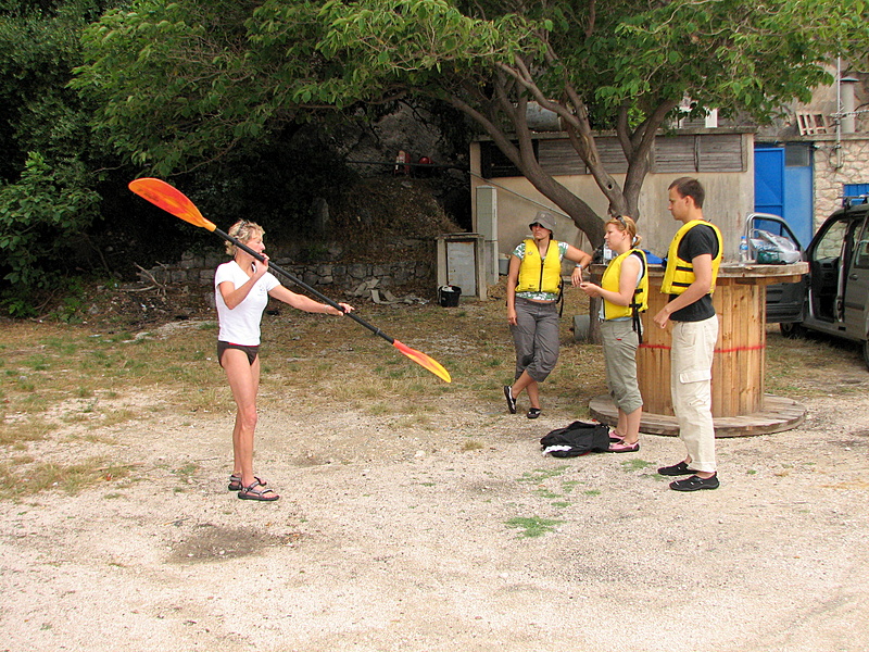 Tammy teaching kayaking