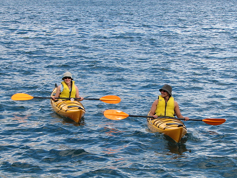 Girls kayaking
